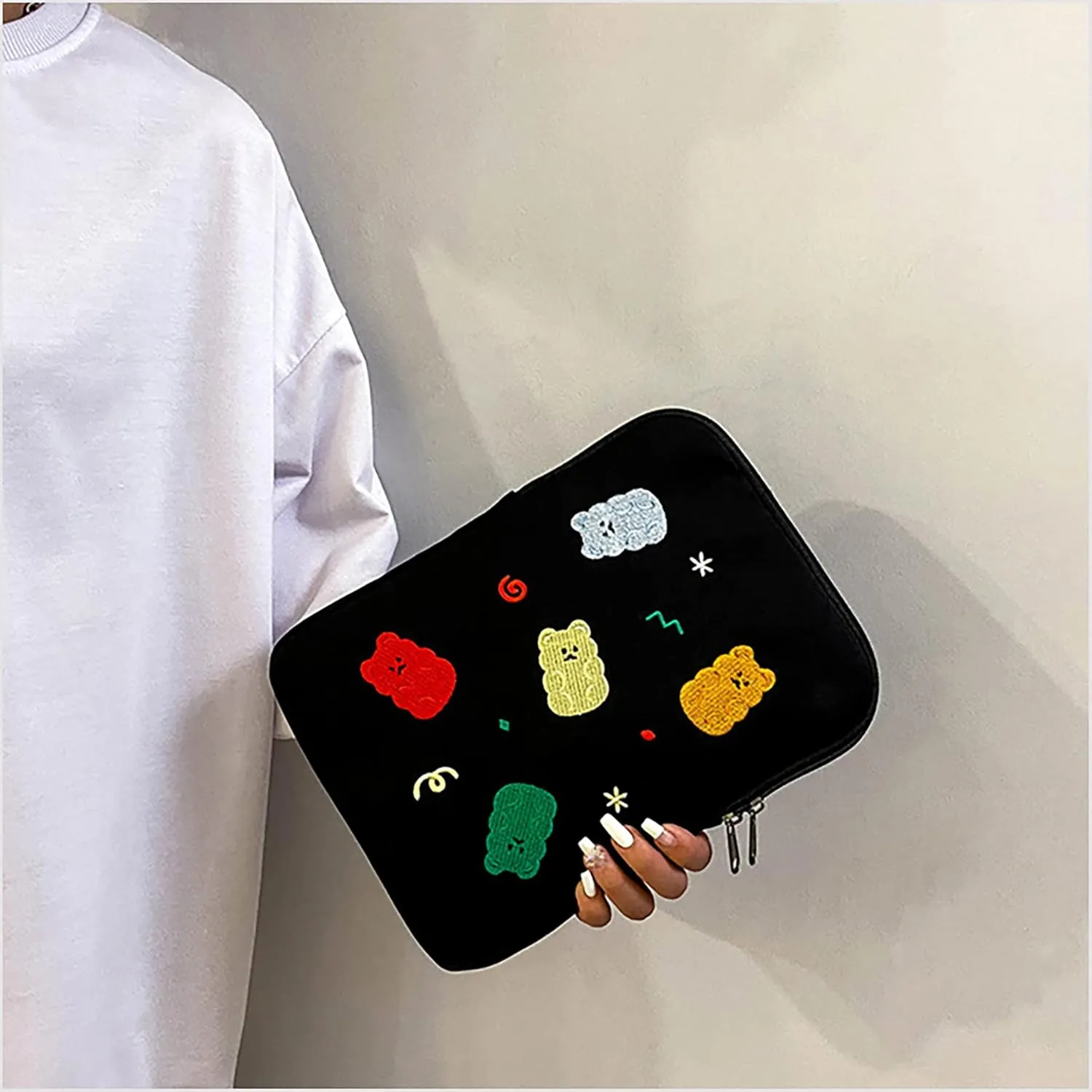9-11 Inch Tablet Sleeve Case for iPad Pro 11 iPad Bag New iPad Air 4 10.2-inch Protective Bag Cute Design iPad Pouch Carrying Case with Pocket