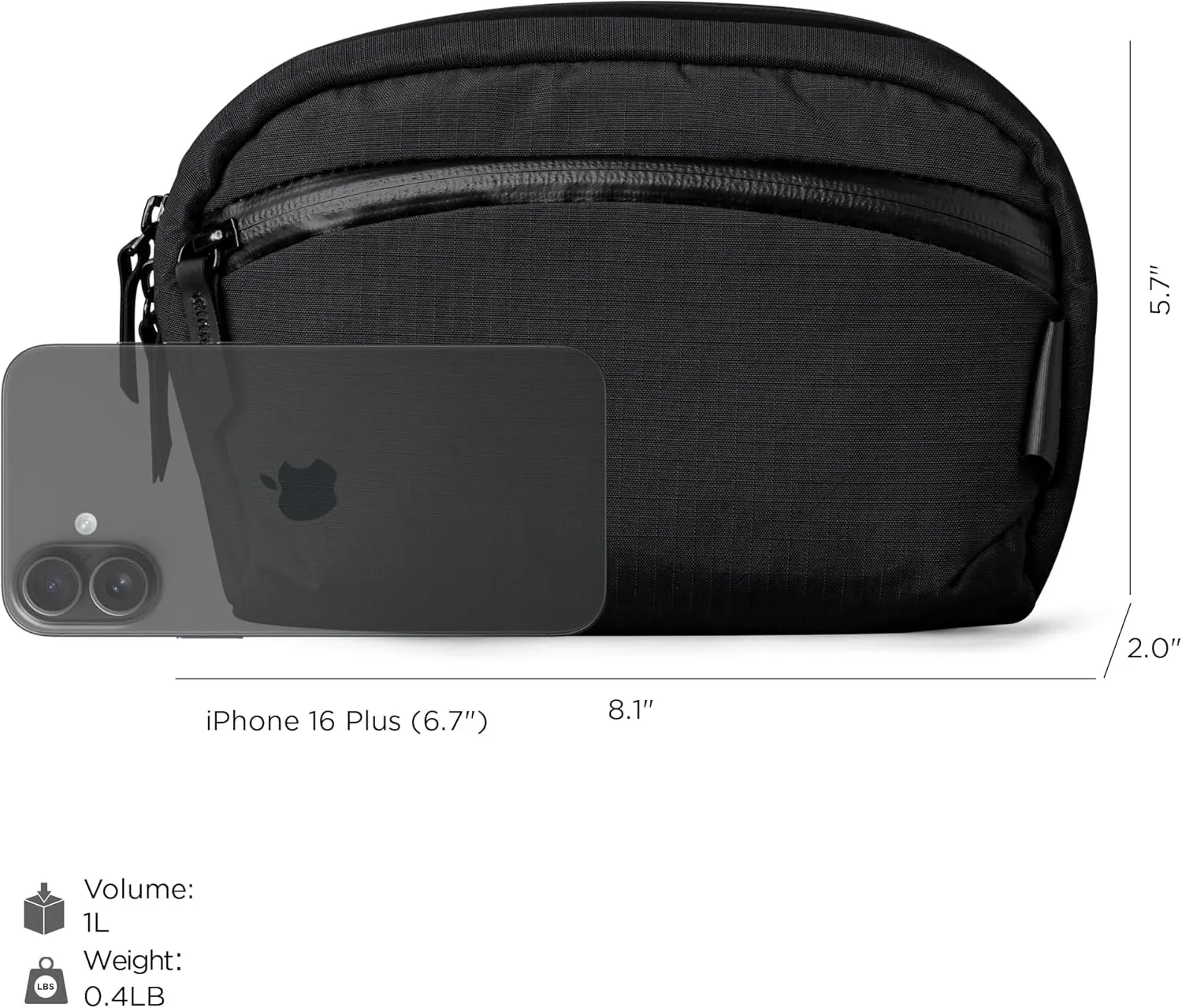 ALPAKA Flight Sling Bag 1L - Small Men's Crossbody Bag with Adjustable & Detachable Shoulder Strap - Tech Organizer