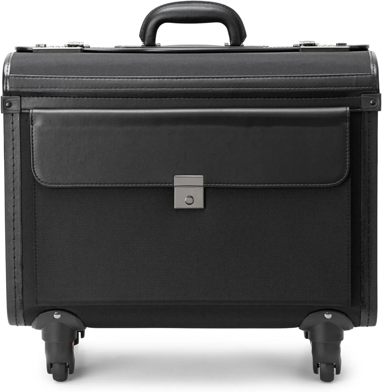 Alpine Swiss Wheeled Briefcase | Rolling Briefcase Locking Telescopic Handle 4 Replaceable Wheels | Pilot Lawyer Litigator Attache Case | 17 Laptop Compartment | Dual Combo Locks | Organizer Pockets