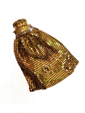 Antique Whiting Davis Metal Mesh Beggars Purse - Expanding Opening