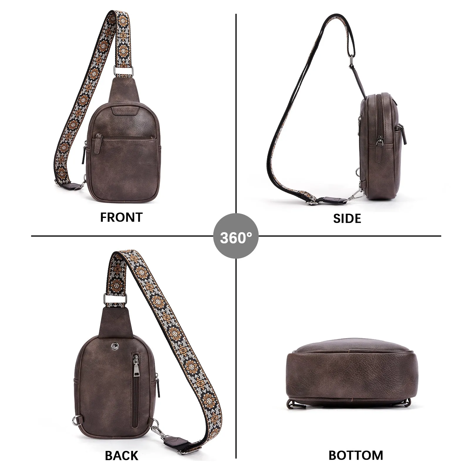 Aurora Anti-Theft Bohemian Shoulder Strap Crossbody Bag