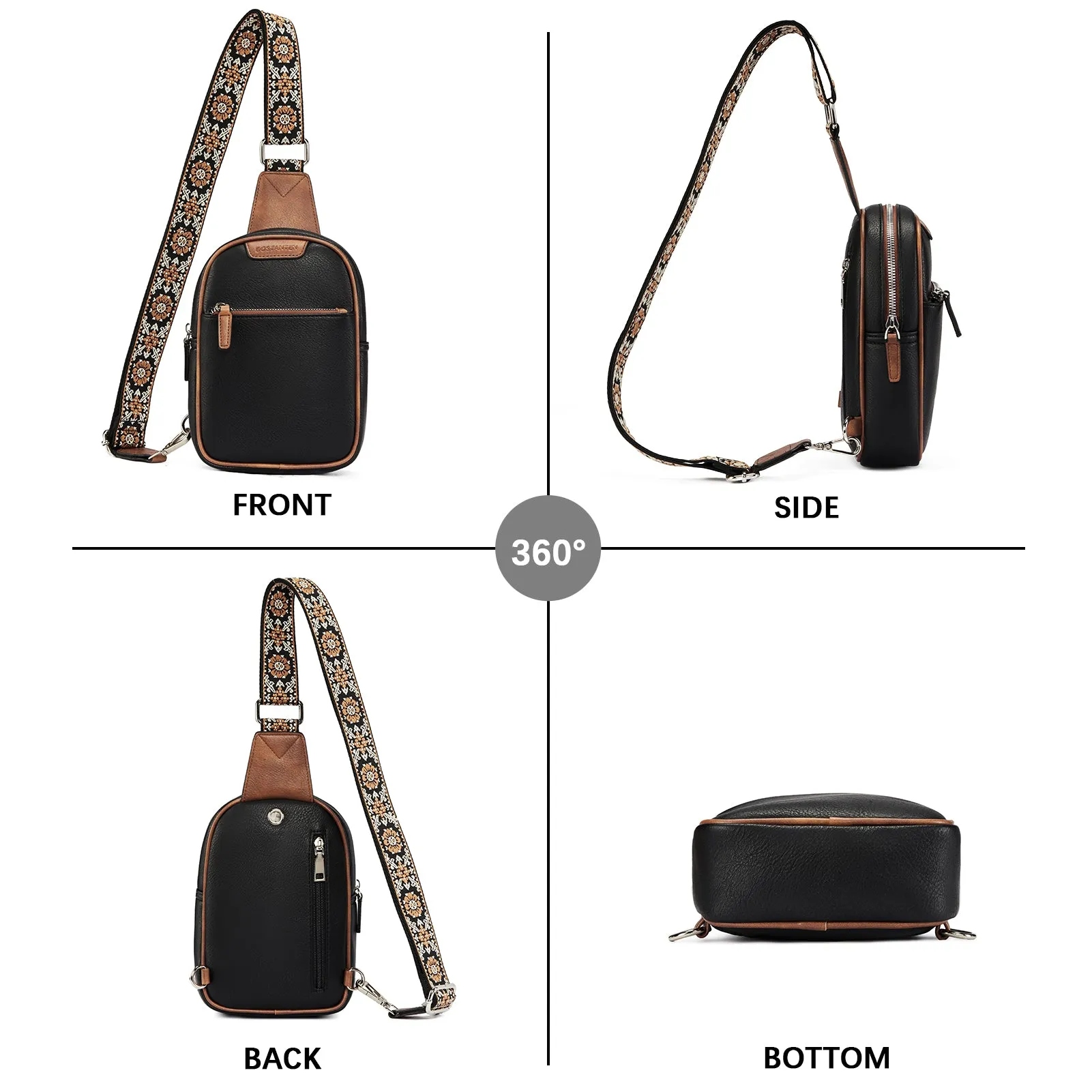 Aurora Anti-Theft Bohemian Shoulder Strap Crossbody Bag