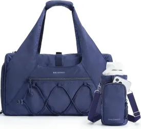 BAGSMART Gym Bag for Women, Lightweight Duffel Bag with Shoe Compartment, Weekender Bags with Wet Pocket, Workout Yoga Tote Bag for Women, Navy Blue