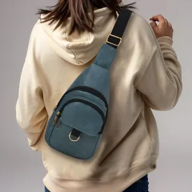 Blue NGIL Faux Leather Sling Shoulder Bag