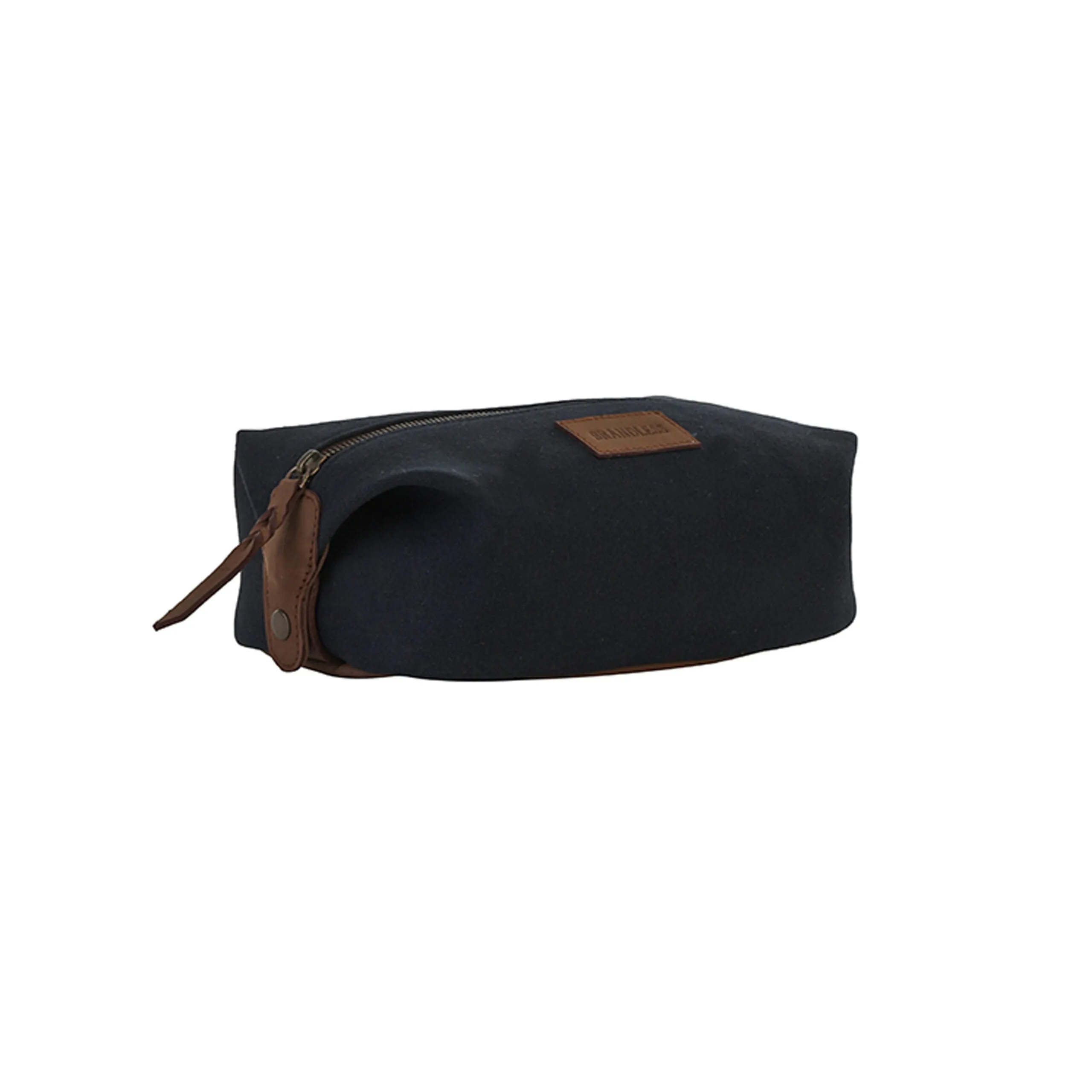 Canvas & Leather Dopp Kit- Blue
