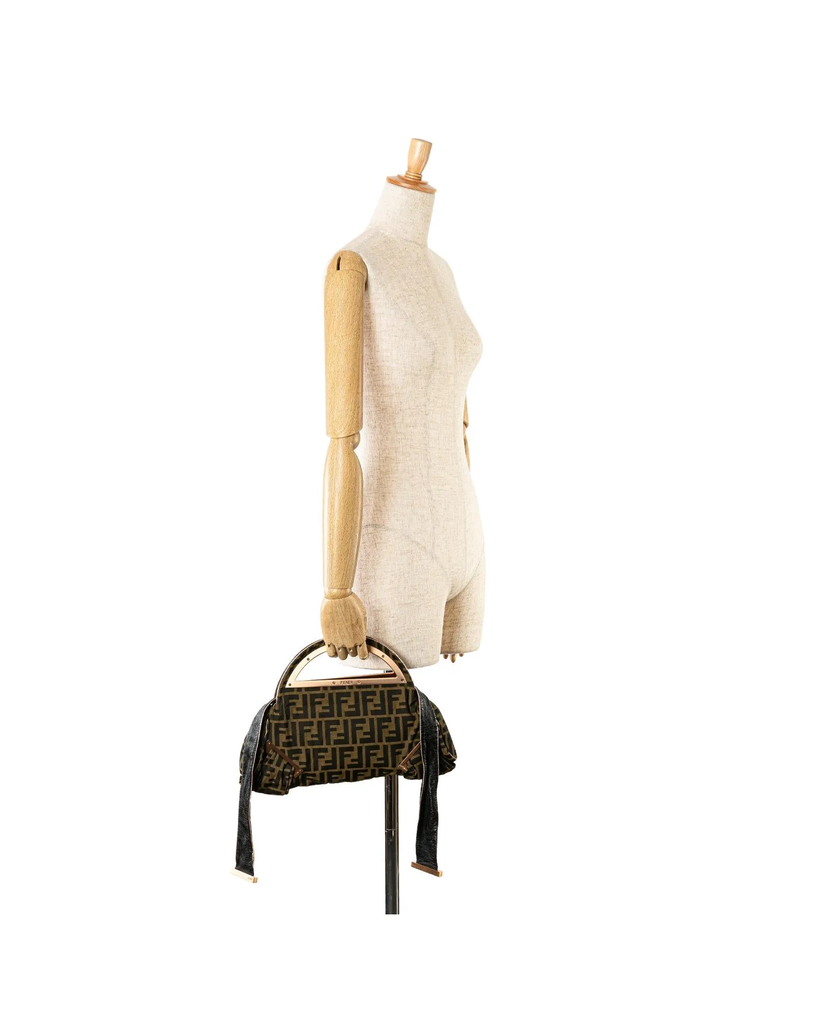Canvas Smile Satchel with Cutout Handles