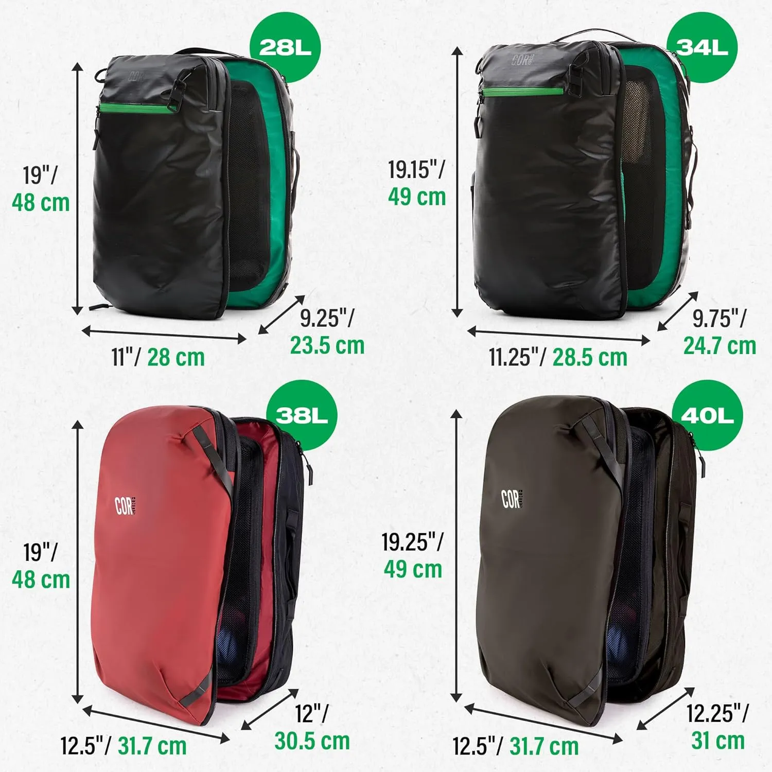 COR Surf Carry On Travel Laptop Backpack with Secret Passport Pockets | Daypack Business Weekender Luggage Backpack for Men and Women | The Island Hopper (28L, Pink)