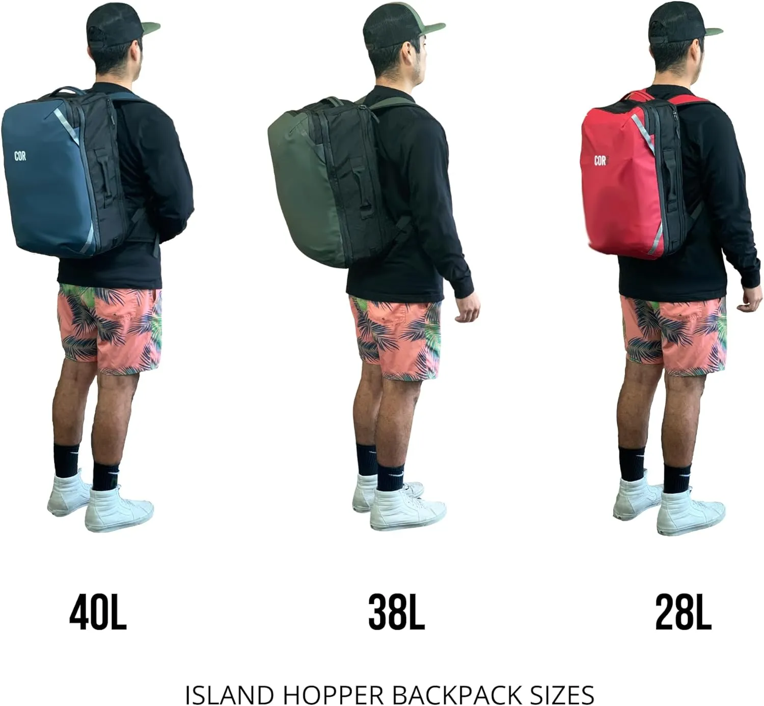 COR Surf Carry On Travel Laptop Backpack with Secret Passport Pockets | Daypack Business Weekender Luggage Backpack for Men and Women | The Island Hopper (28L, Pink)