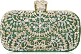 Covelin Women's Rhinestone Decorated Evening Bag, Tote Shoulder Crossbody Handbag with Chain