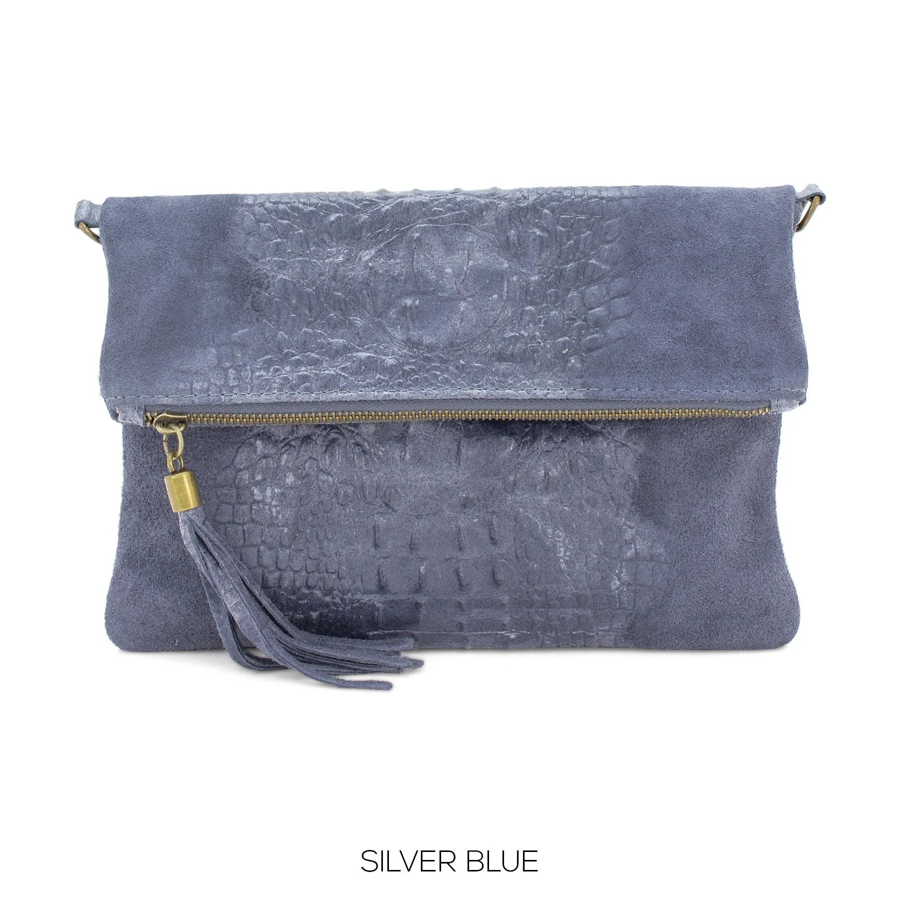 Crocodile Evening Clutch Bag GENUINE Suede Leather Wedding Party Italian Crossbody Bag Night Out Dinner Date Dress up