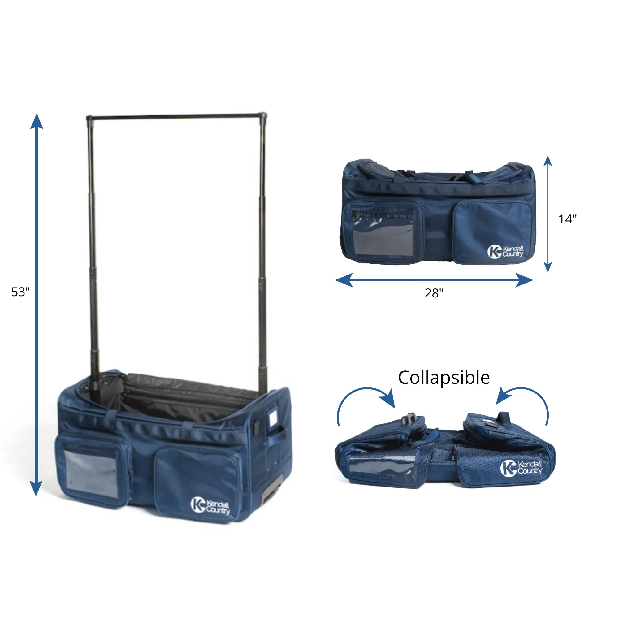 Dance Bag with Garment Rack - Midnight Blue, Large 28"