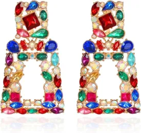 Elegant Multicolor Rhinestone Crystal Earrings