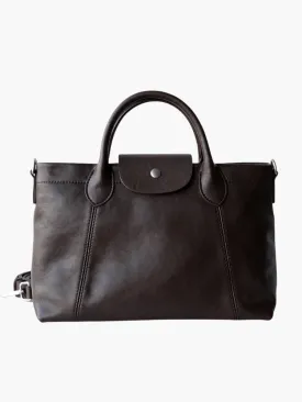 Evelyn | Classic Leather Tote – Effortless Style in Rich Brown