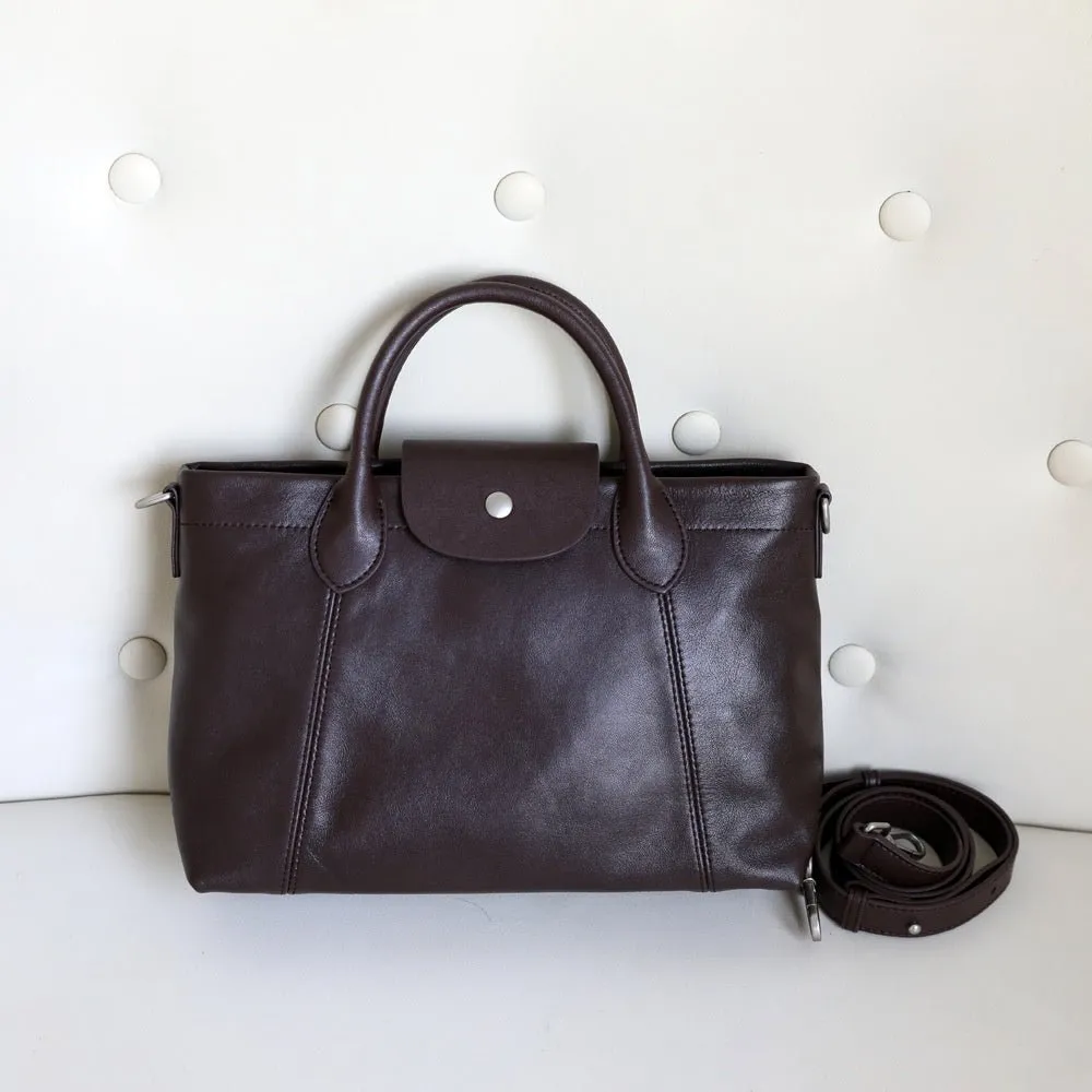 Evelyn | Classic Leather Tote – Effortless Style in Rich Brown