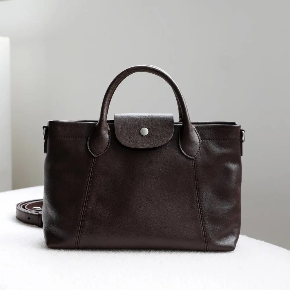 Evelyn | Classic Leather Tote – Effortless Style in Rich Brown