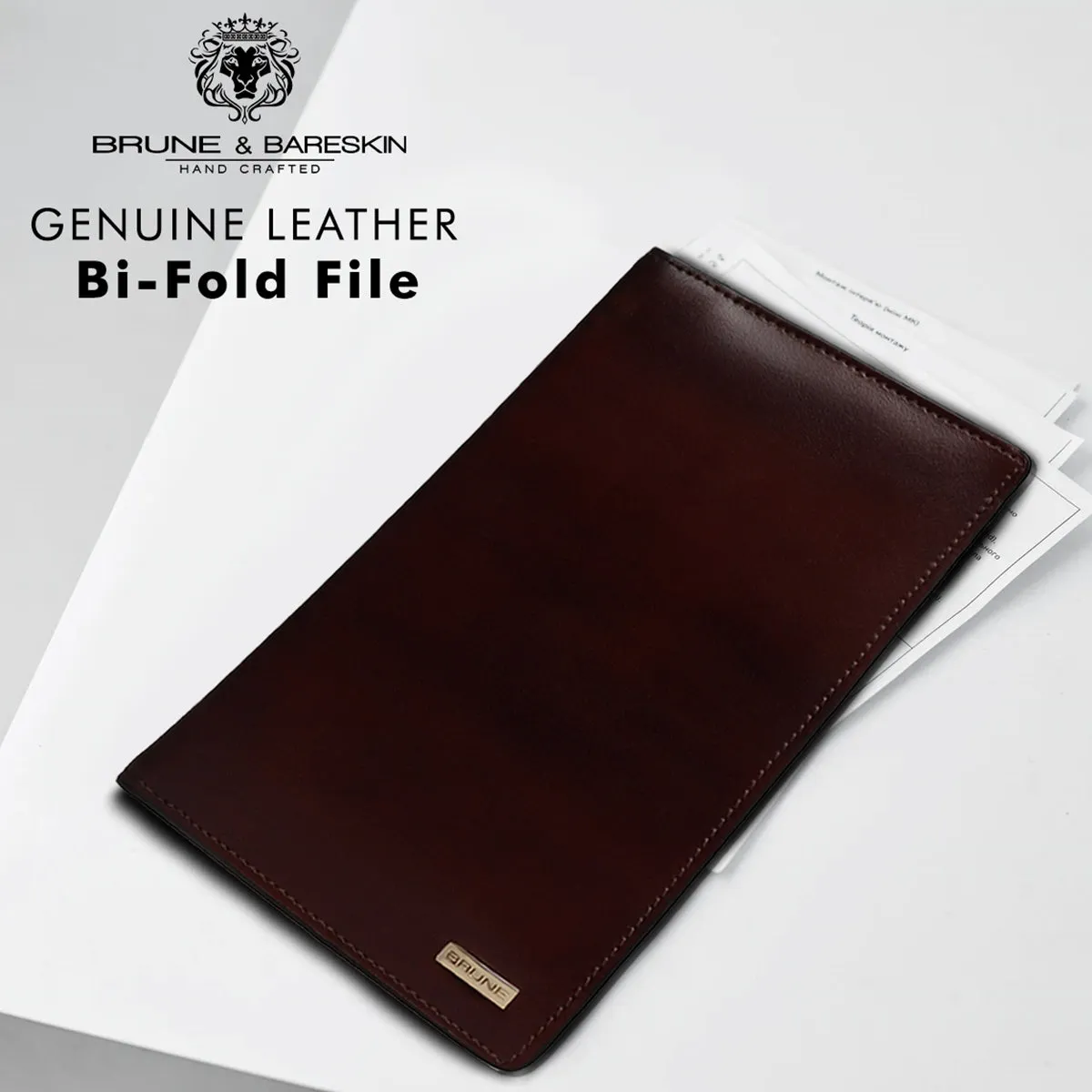 Executive Dark Brown Bi-Fold Multi Pockets Document Holder