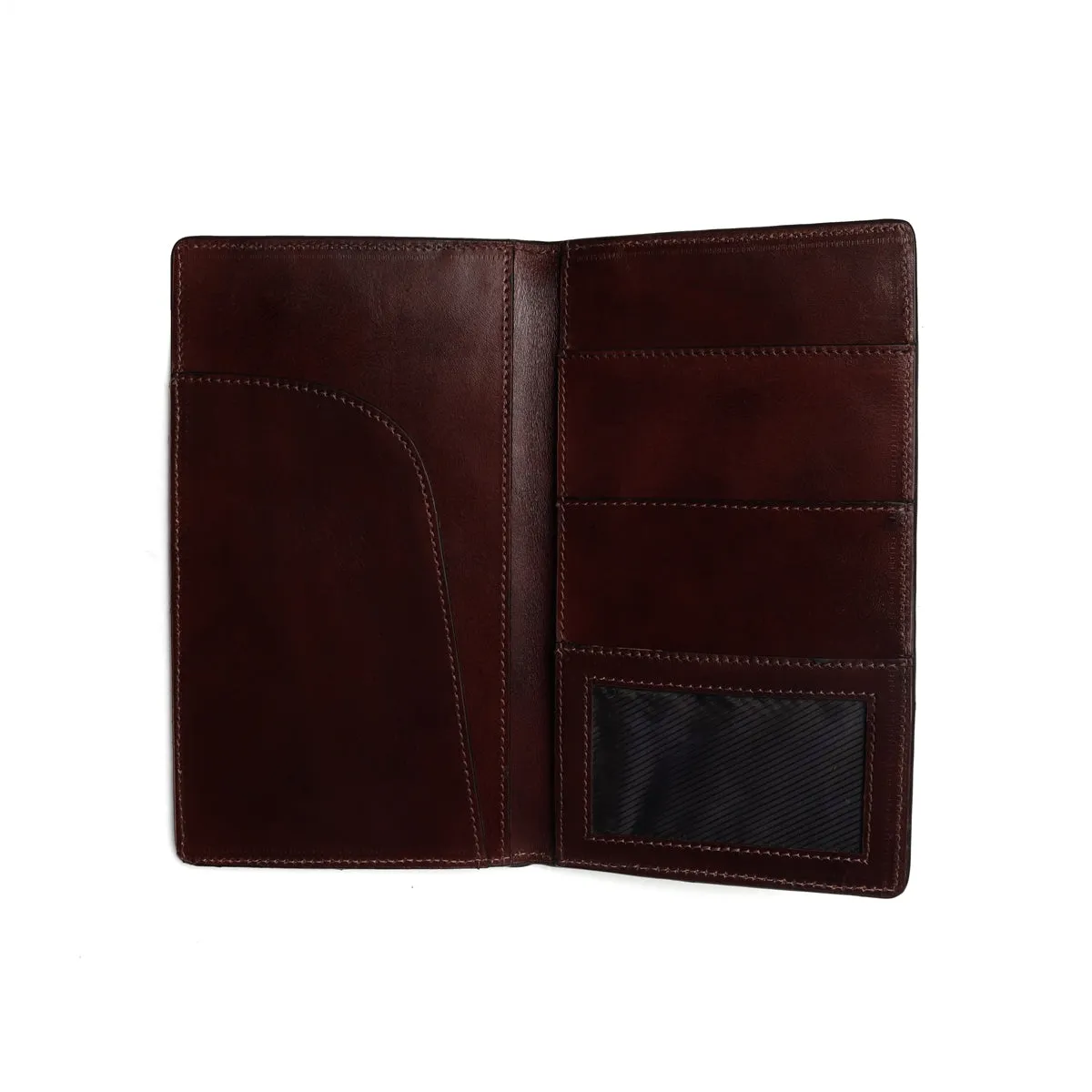 Executive Dark Brown Bi-Fold Multi Pockets Document Holder