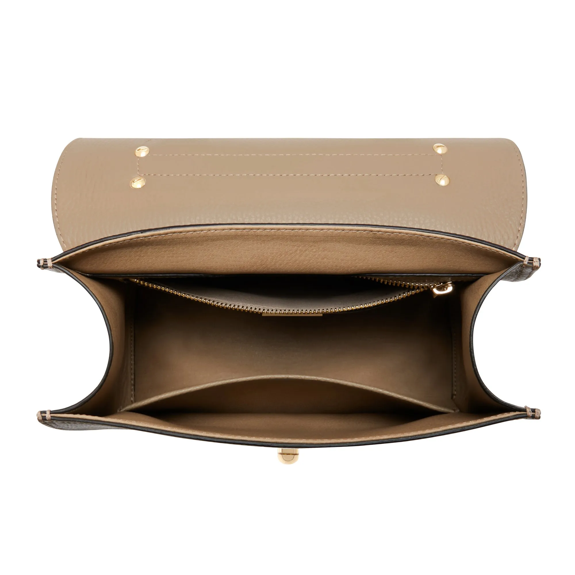 Femme Forte Simone Midi taupe leather handbag calfskin leather