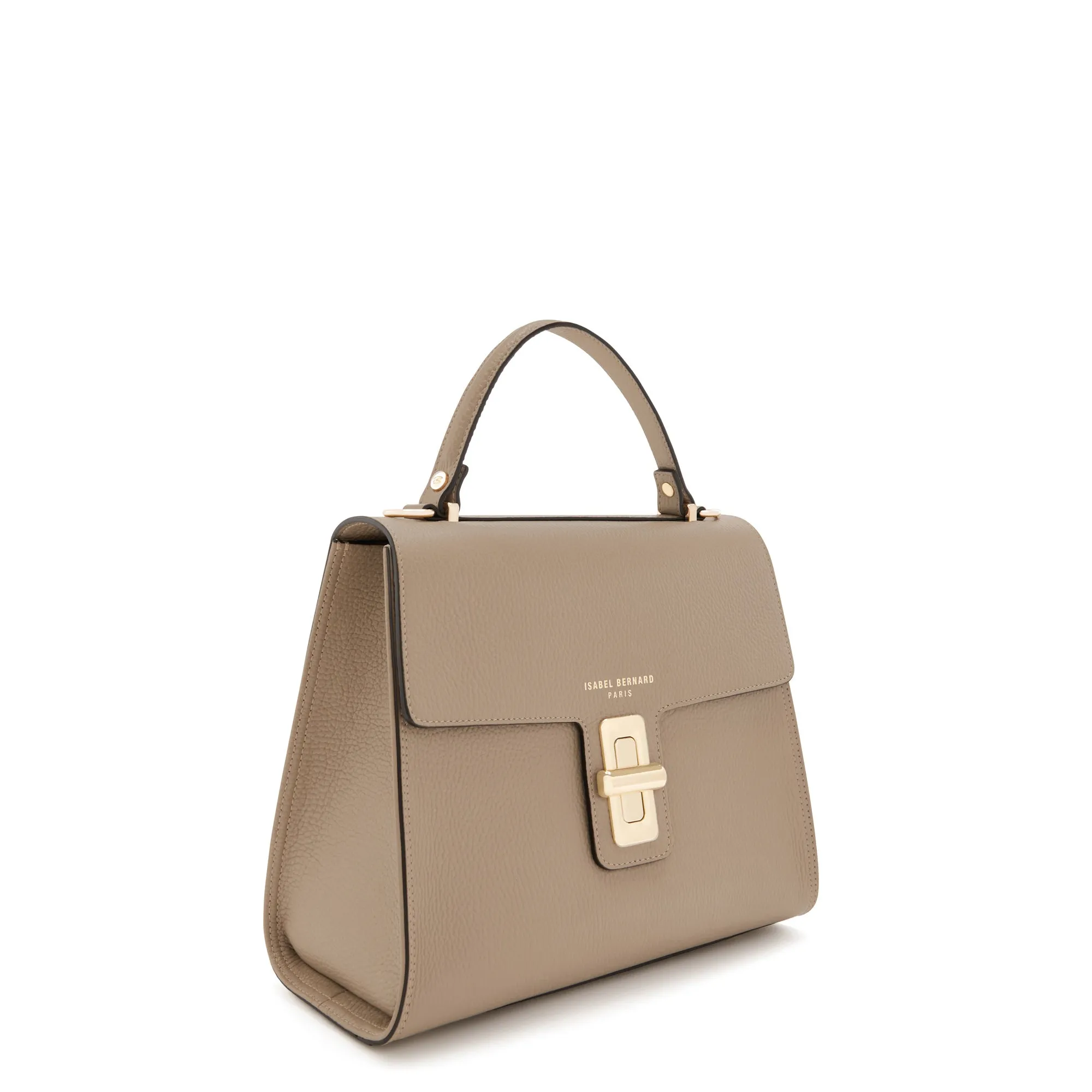 Femme Forte Simone Midi taupe leather handbag calfskin leather