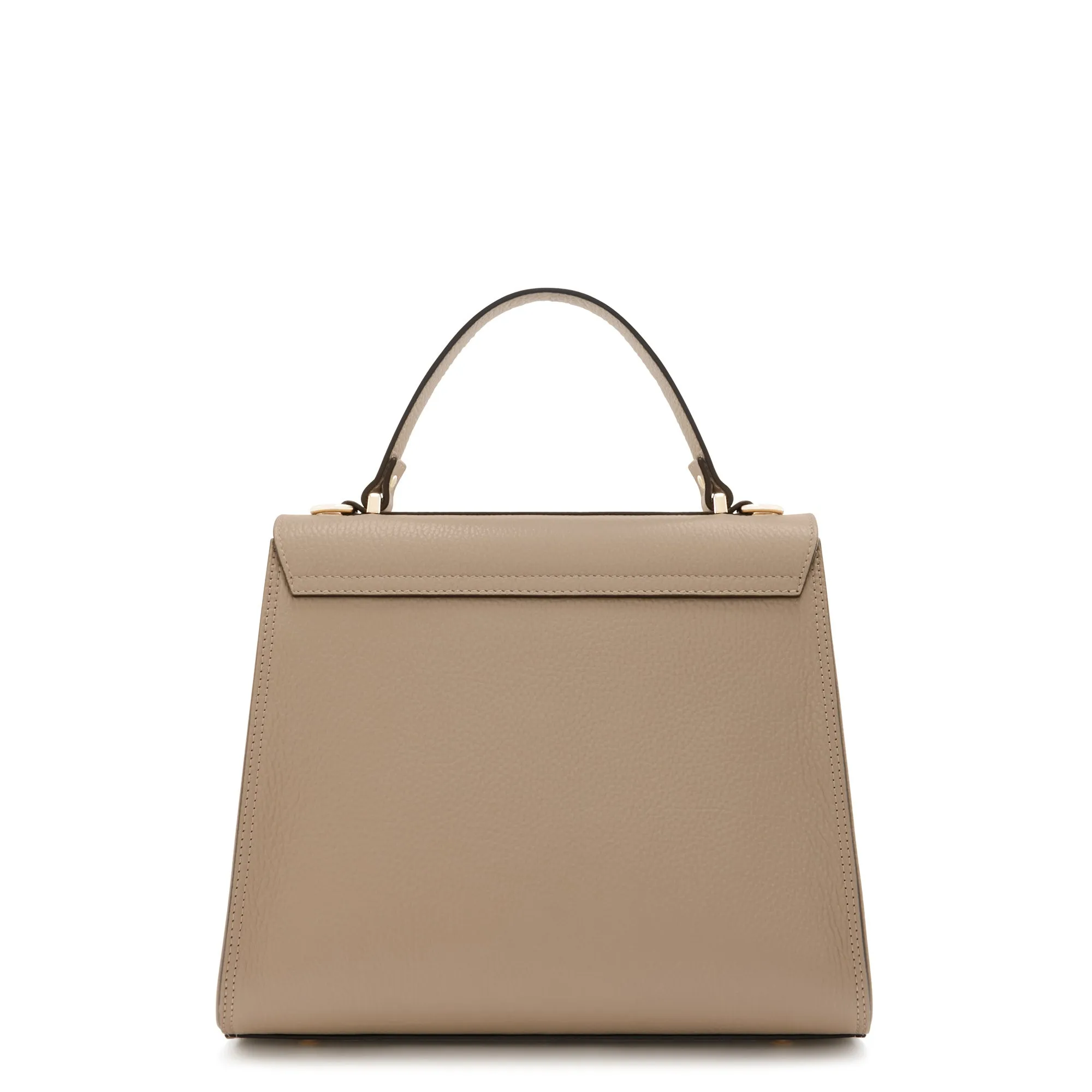 Femme Forte Simone Midi taupe leather handbag calfskin leather