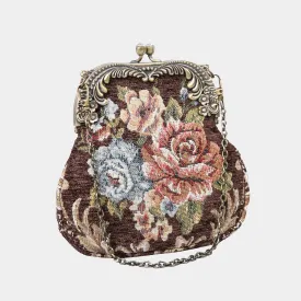 Floral Brown Chatelaine Purse Medium