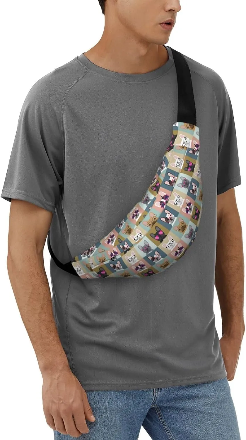 French Bulldogs Pattern Waist Bag Gifts Men Fanny Pack Adjustable Strap And Headphone Jack Hip Bum Bag