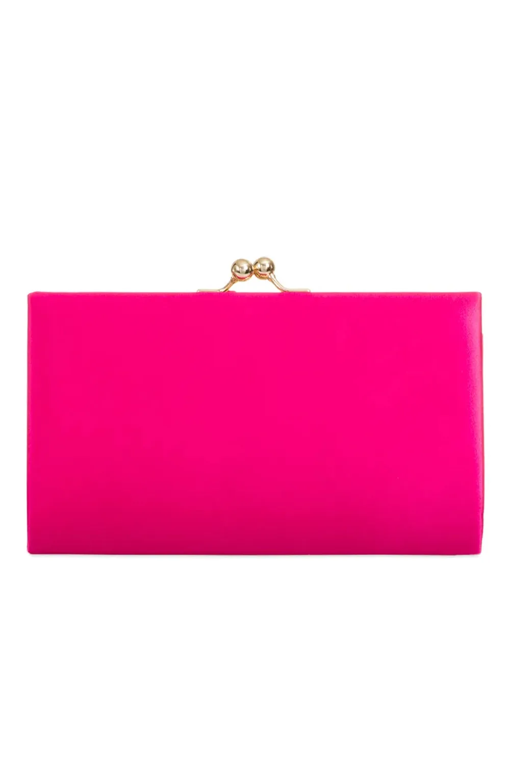 Fuchsia Satin Clutch Bag