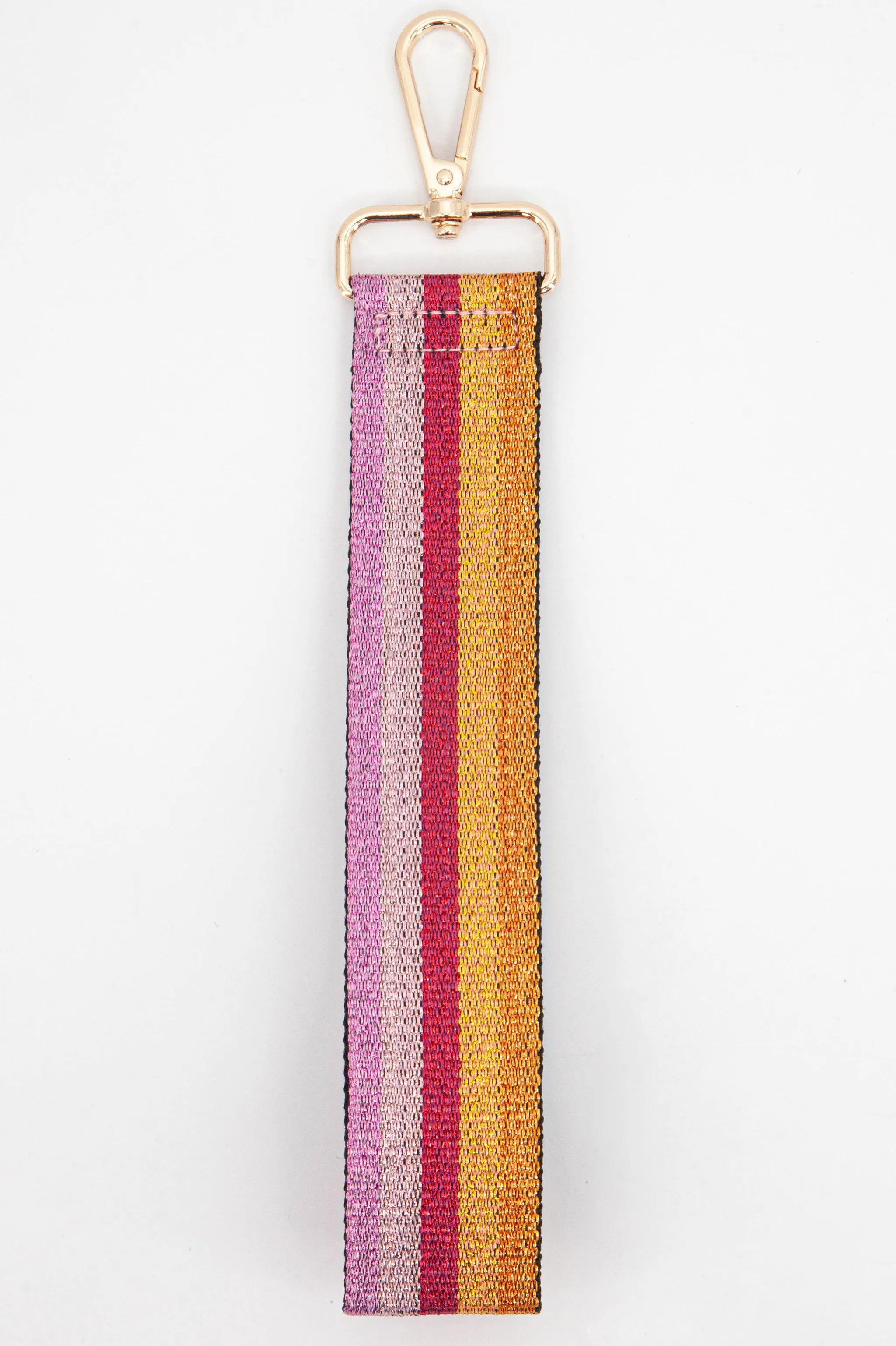 Glitter Striped Wrist Strap in Pink & Red