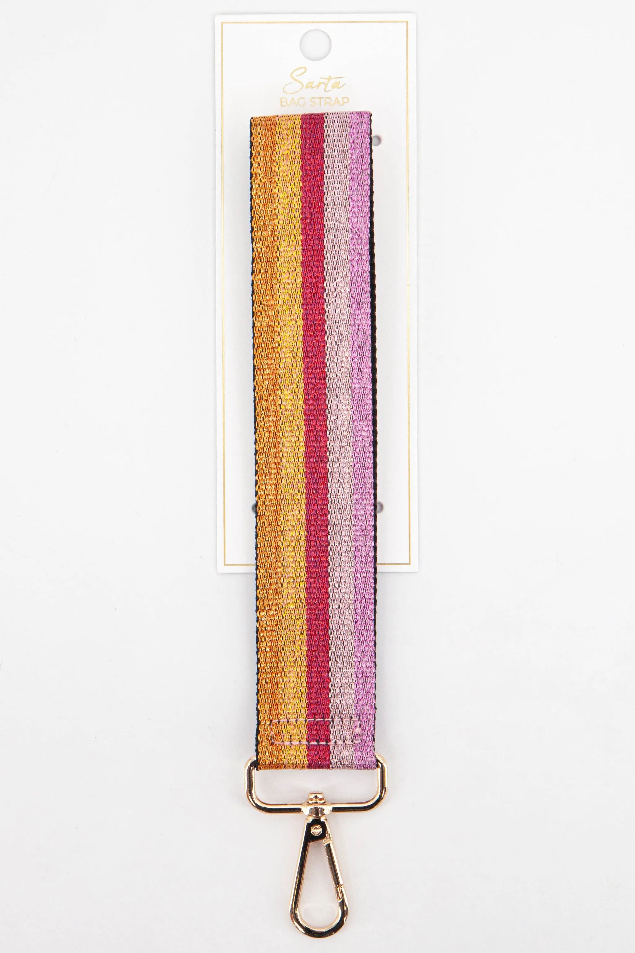 Glitter Striped Wrist Strap in Pink & Red