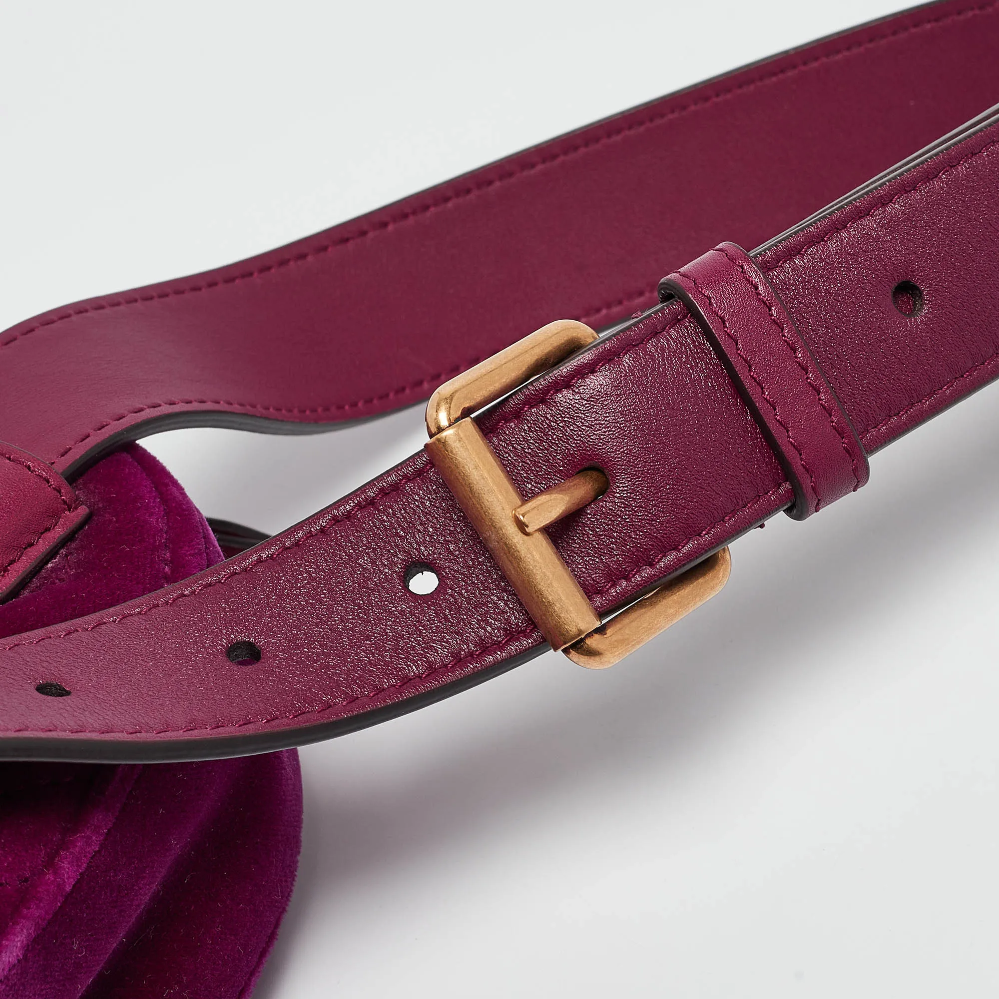 Gucci Purple Matelass&eacute; Velvet Mini Gg Marmont Belt Bag