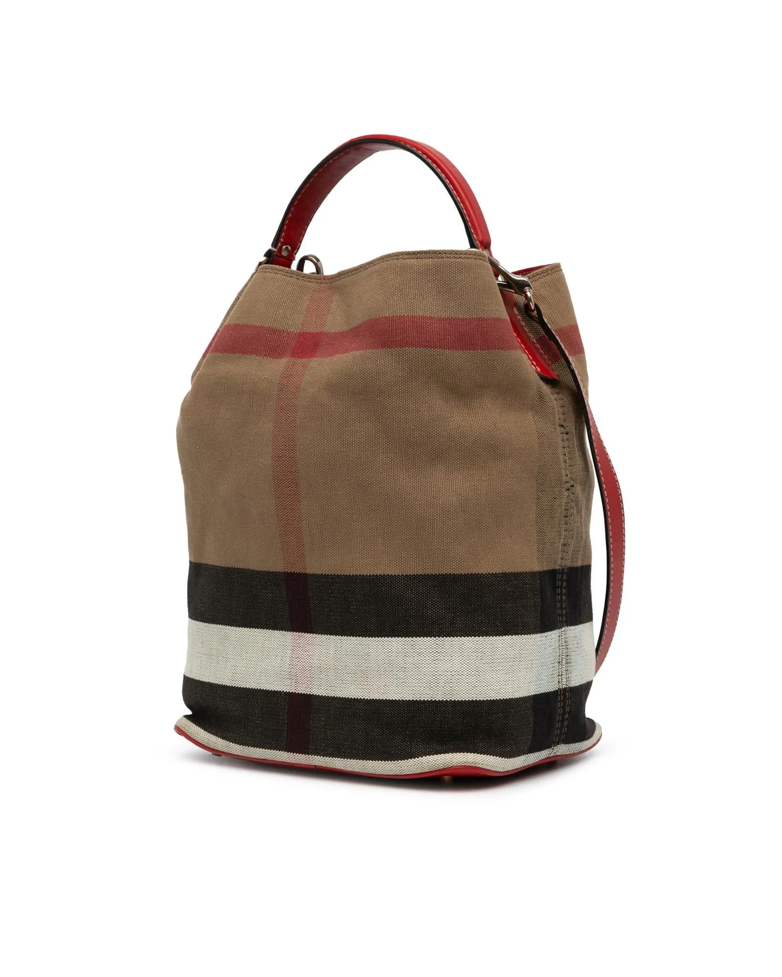 House Check Canvas Ashby Satchel with Leather Straps