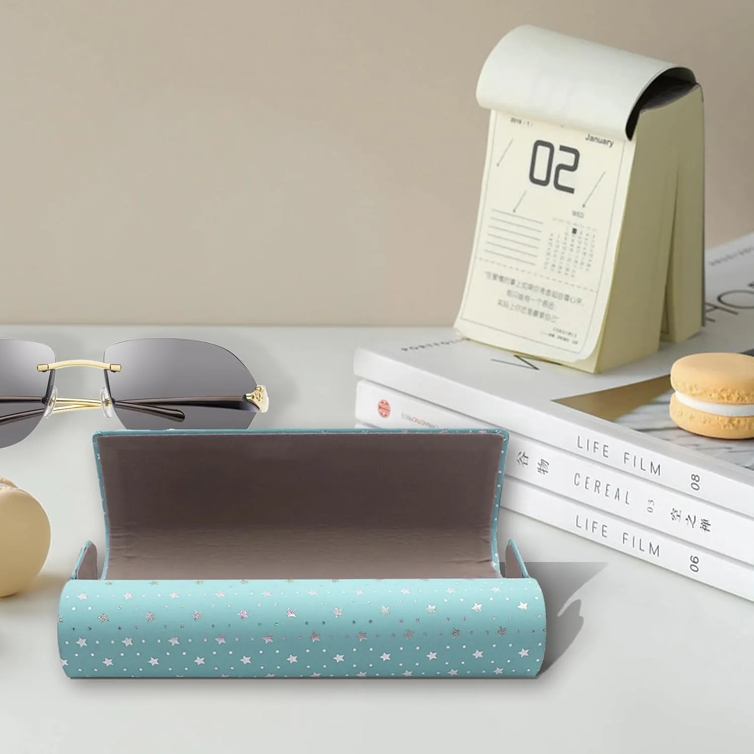 HSYMQ 3PCS Glasses Case, Eyeglasses Case Hard Shell, Sunglasses Case Reading Hard Glasses Cases for Women Men