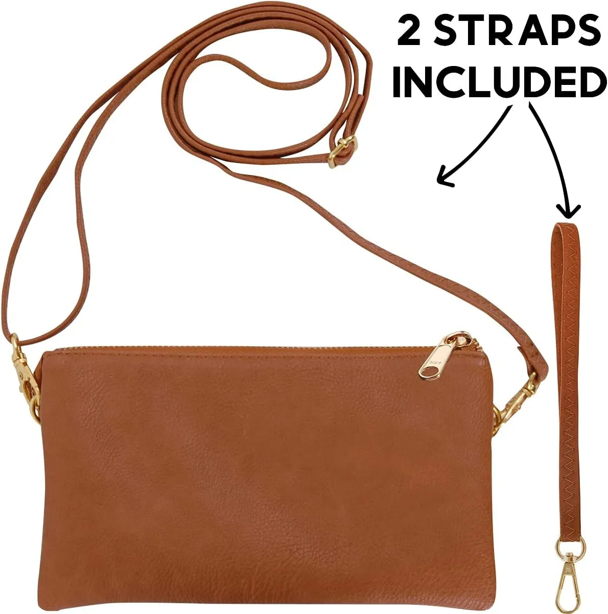 Humble Chic NY Vegan Leather Wristlet Purse for Women - Small Clutch Purse with Shoulder and Wrist Straps