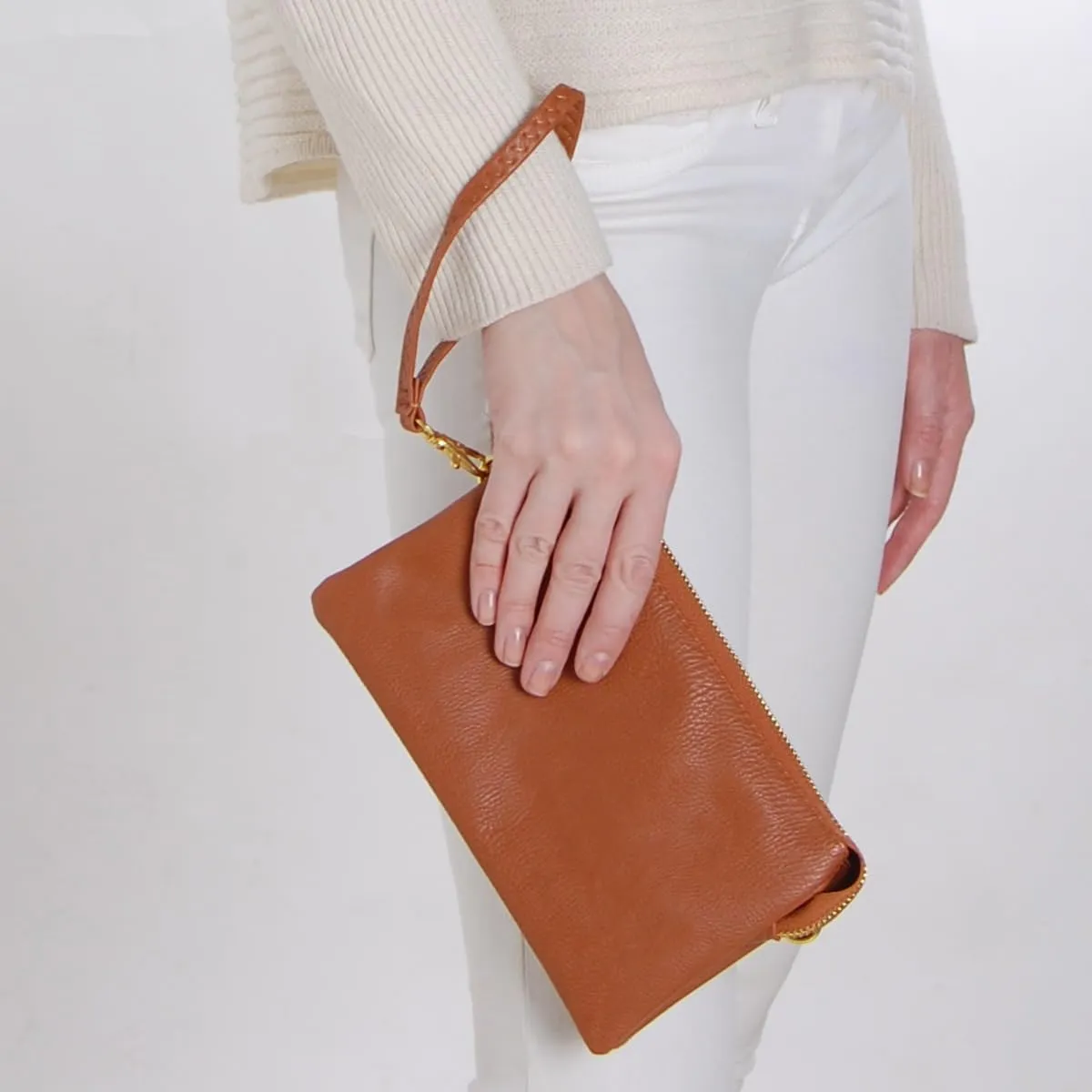 Humble Chic NY Vegan Leather Wristlet Purse for Women - Small Clutch Purse with Shoulder and Wrist Straps
