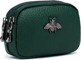 imeetu Women Leather Coin Purse, Small 2 Zippered Change Pouch Wallet