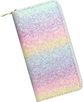 KUKOO Glitter Wallet for Women Shiny Long Phone Clutch Purse Ladies Card Holder