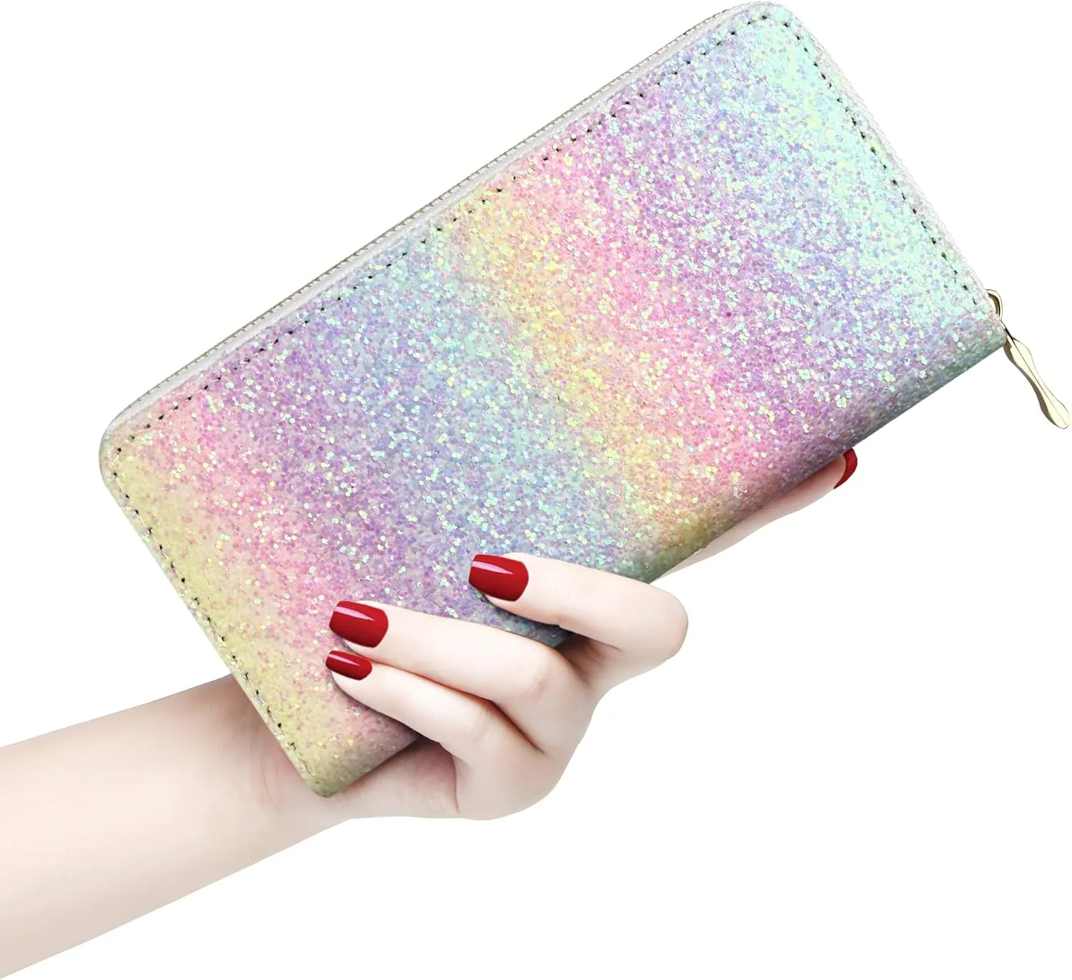 KUKOO Glitter Wallet for Women Shiny Long Phone Clutch Purse Ladies Card Holder