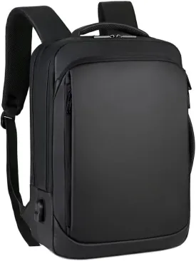 Laptop Backpack, Business Anti Theft Slim Sturdy Laptops Backpack with USB Charging Port, Water Resistant Travel Backpack Computer Bag Gifts for Men & Women Fits 15.6 Inch Notebook-Black