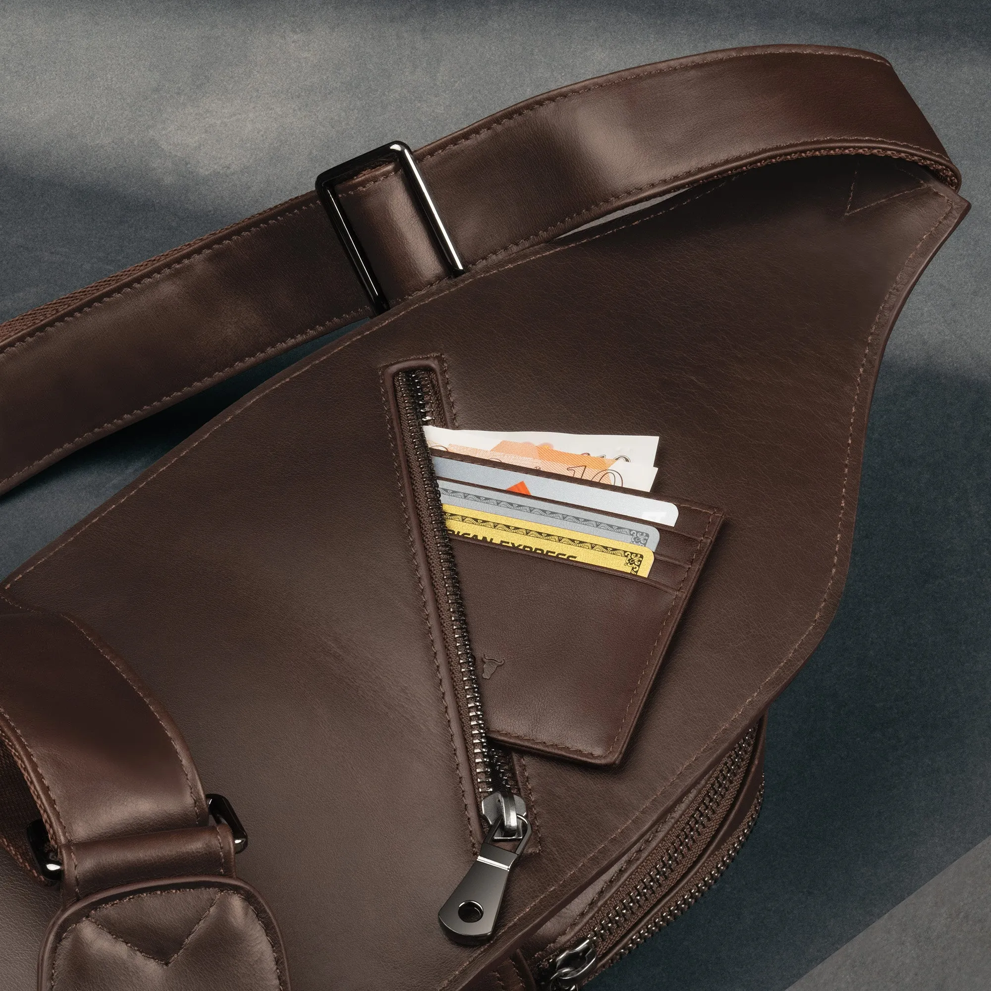 Leather Crossbody Sling Bag