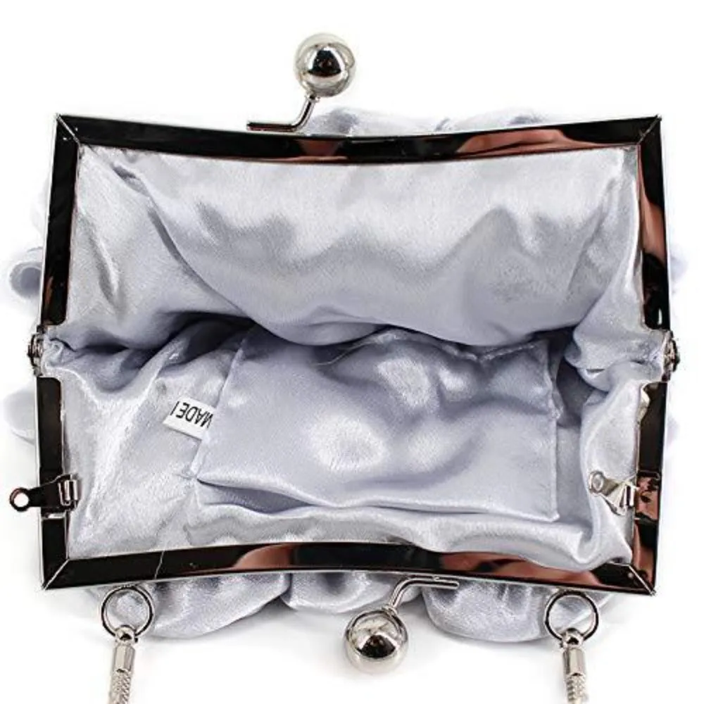 Leather Dome Satchel Handbag Tote Bride Bag