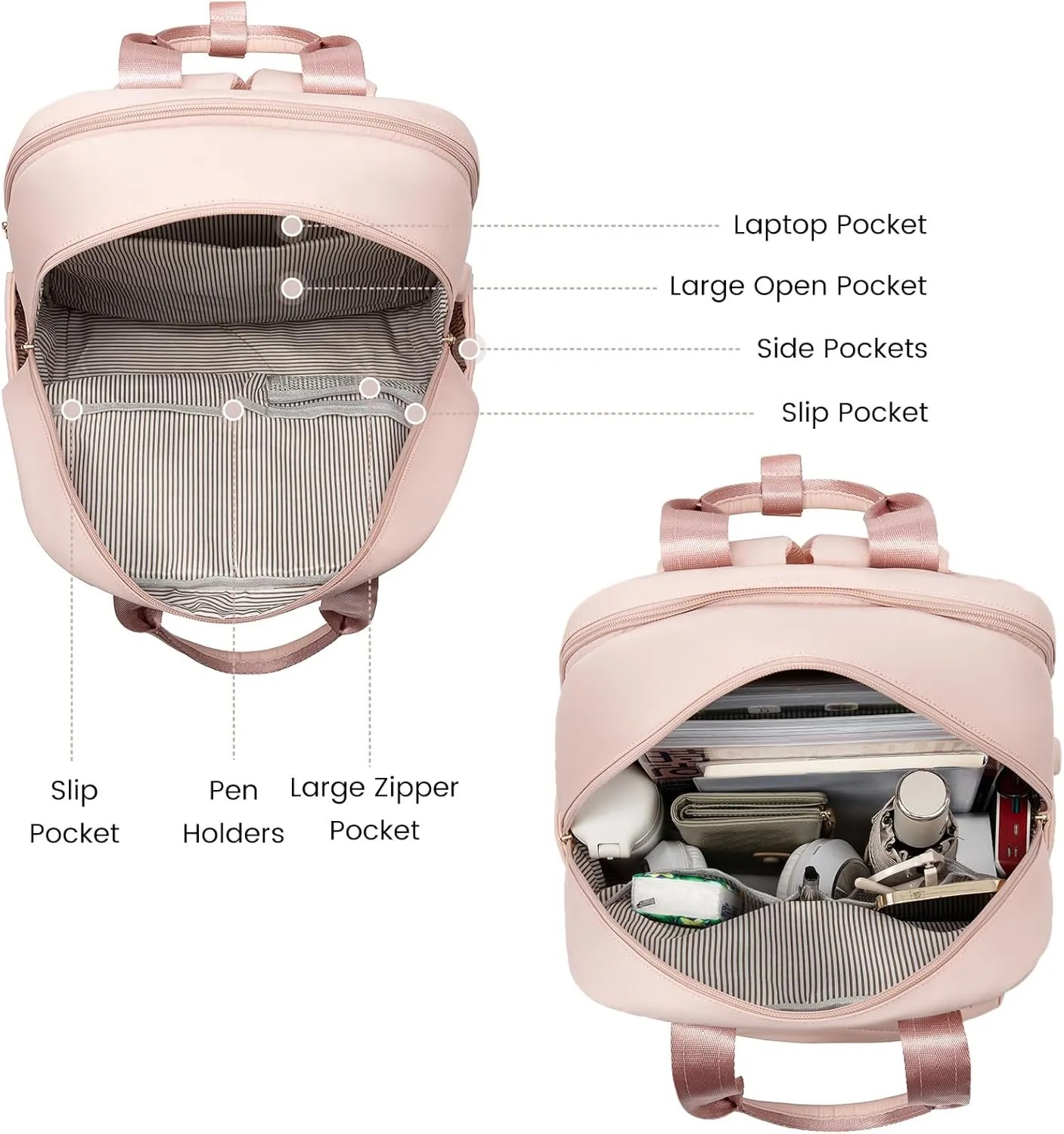 LOVEVOOK Laptop Backpack Purse for Women, 15.6 Inch Travel Laptop Bag with USB Port, Waterproof Work Teacher Nurse Computer Backpack, Durable Casual Daypack