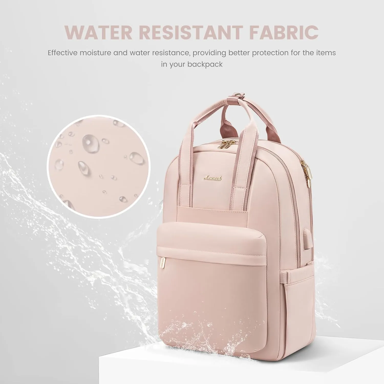 LOVEVOOK Laptop Backpack Purse for Women, 15.6 Inch Travel Laptop Bag with USB Port, Waterproof Work Teacher Nurse Computer Backpack, Durable Casual Daypack