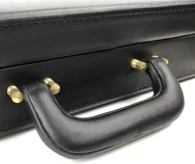 Masonic Regalia MM/WM Mason Apron Hard Case/Briefcase with Yellow Compass (Leather, HALF CASE)