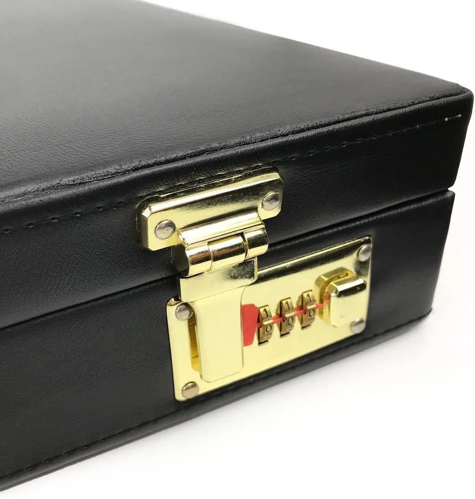 Masonic Regalia MM/WM Mason Apron Hard Case/Briefcase with Yellow Compass (Leather, HALF CASE)