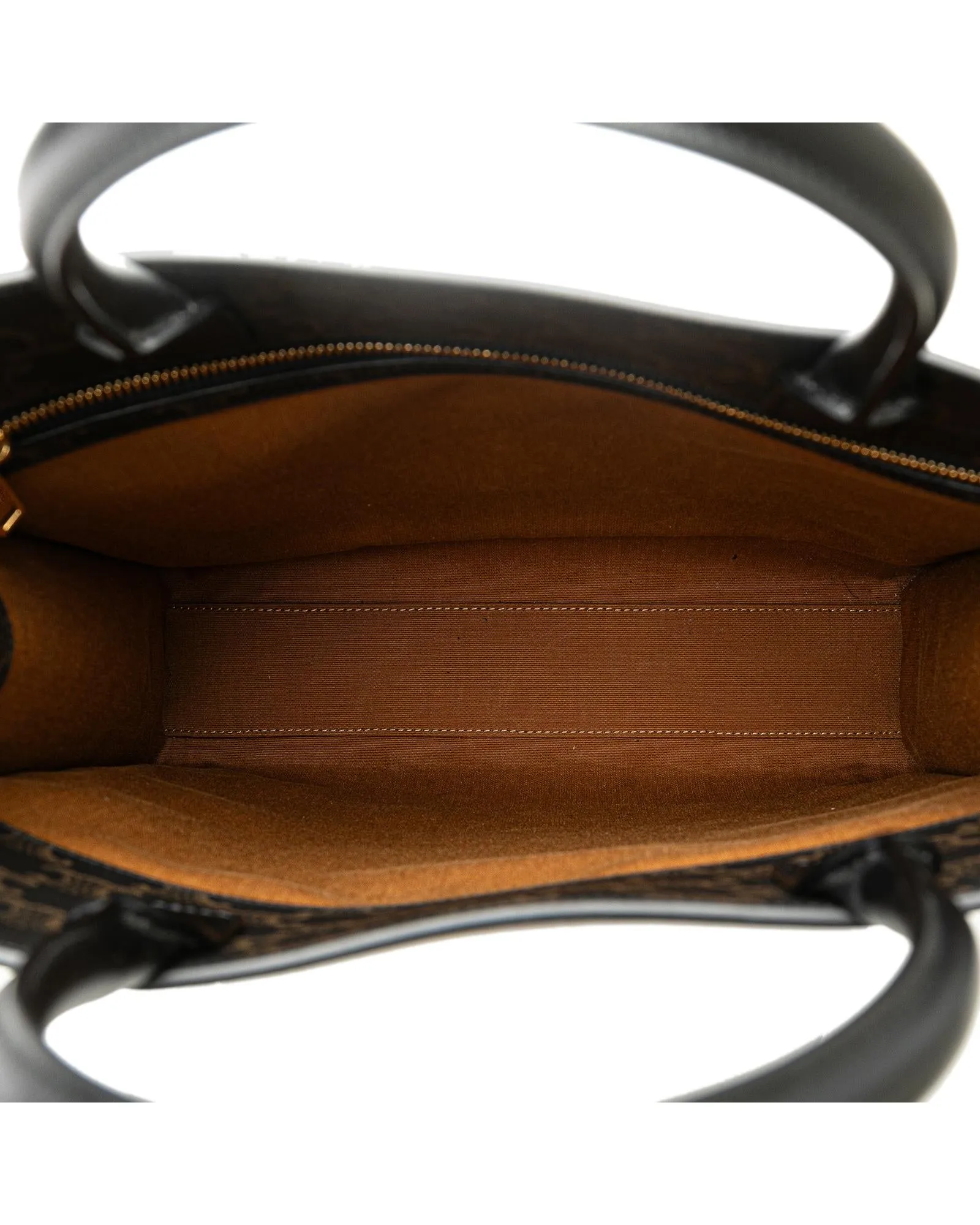 Medium Coated Canvas Vertical Cabas Satchel with Leather Handles