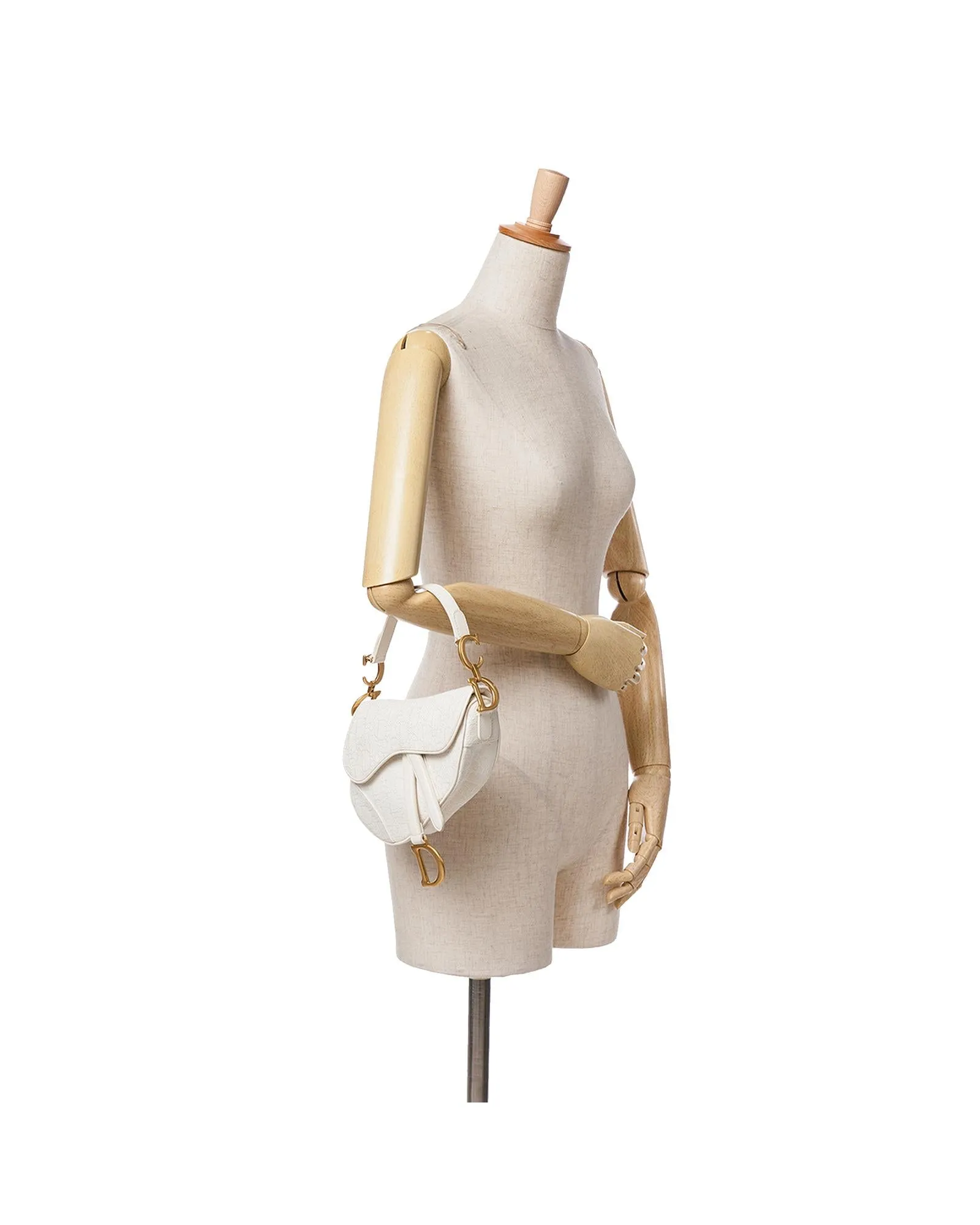 Mini Oblique Saddle Canvas Body with Leather Handle