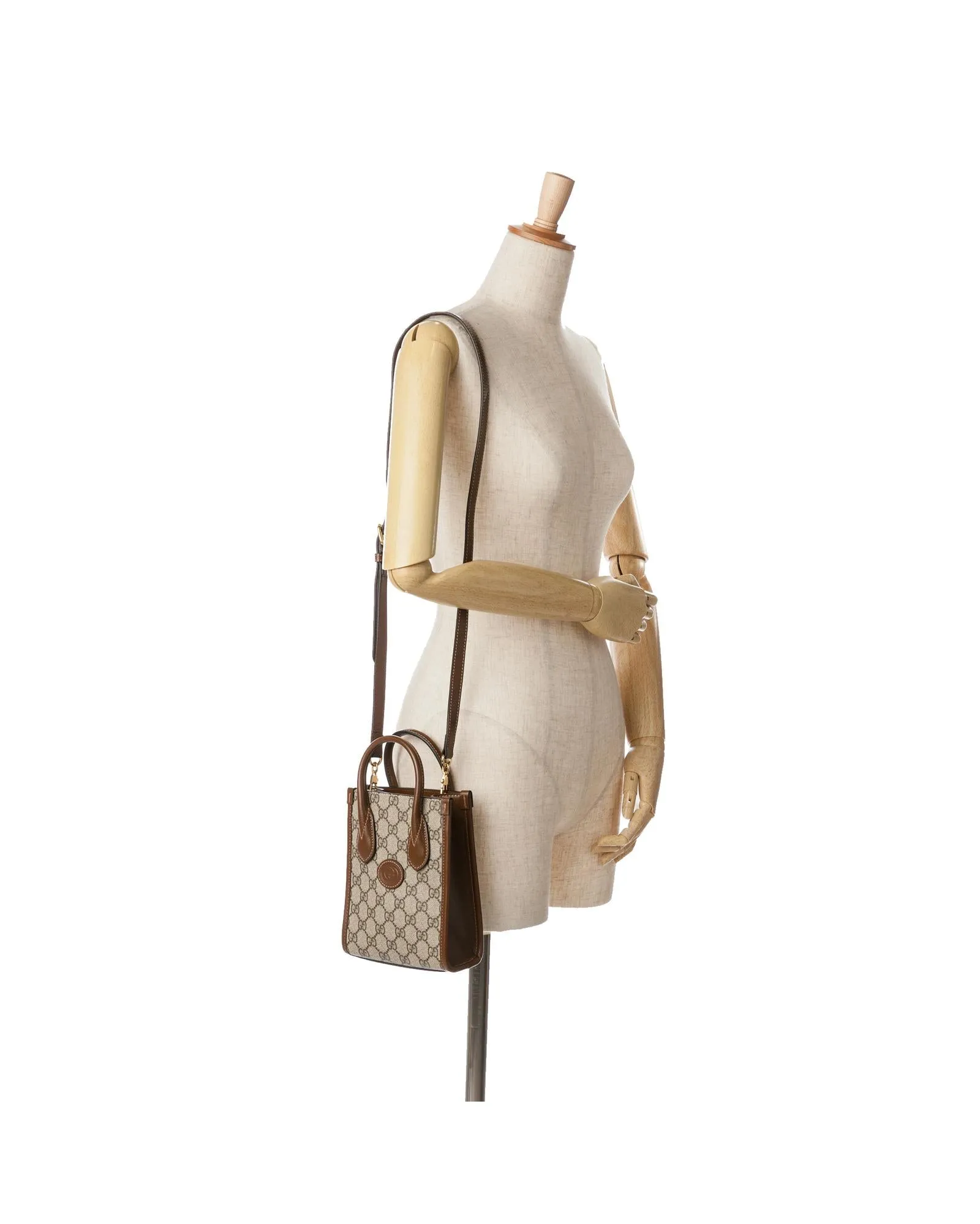Mini Supreme Interlocking G Coated Canvas Satchel with Leather Trim