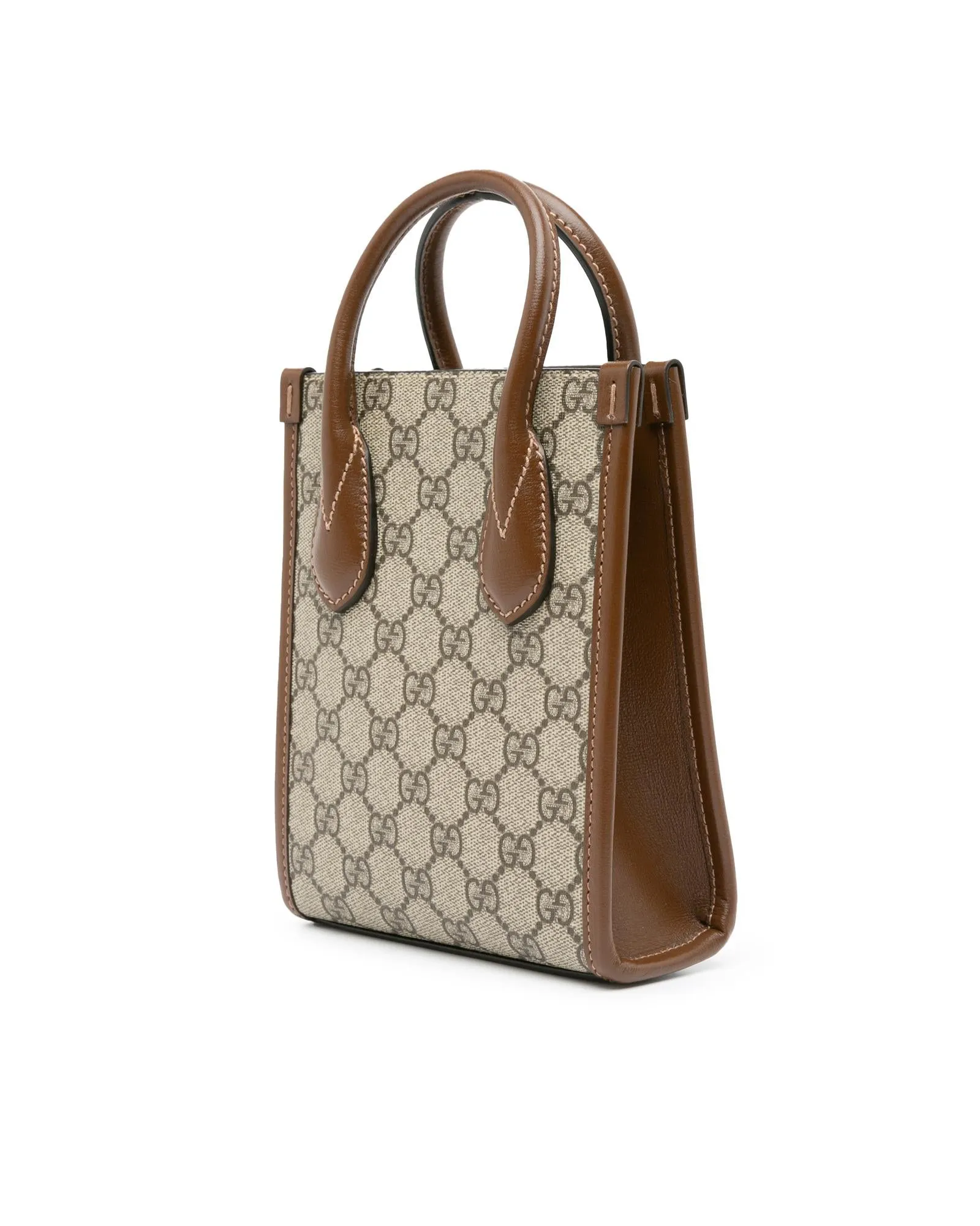 Mini Supreme Interlocking G Coated Canvas Satchel with Leather Trim