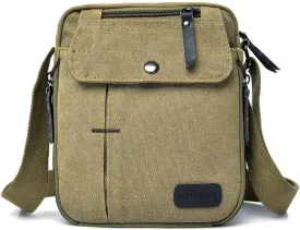 MosaiRudo Men's Canvas Small Messenger Bag,Casual Shoulder Bag for Men Women,Chest Bag Travel Carry BagMulti-pocket Purse