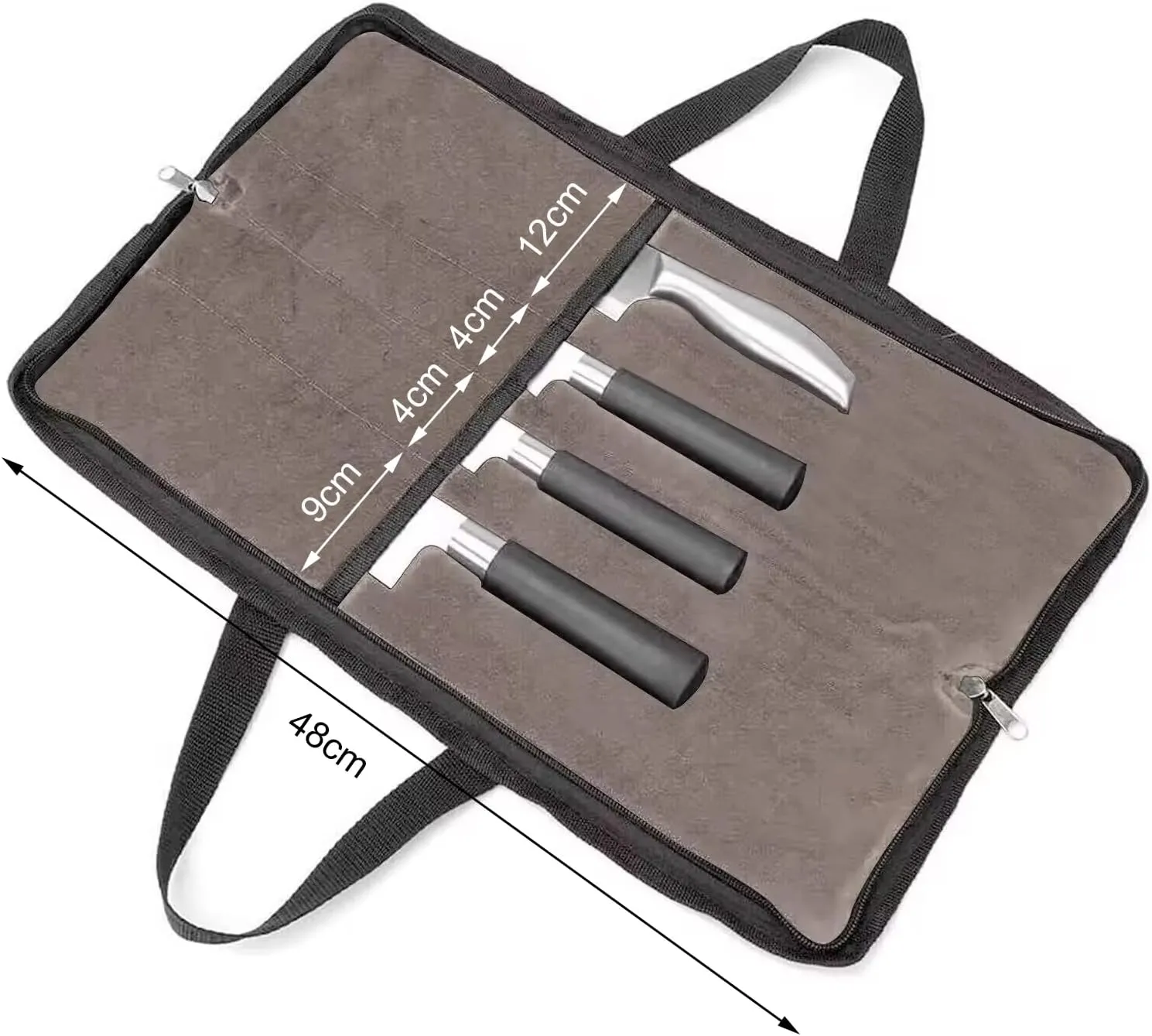 QEES Knife Roll,Heavy Duty Knife Bag,Waxed Canvas knife Case with 4 Slots For Knives & Kitchen Tools,Chef Knife Bag With Handle.Portable Knife Roll Bag For Chefs Culinary Traveling.Knives Pouch